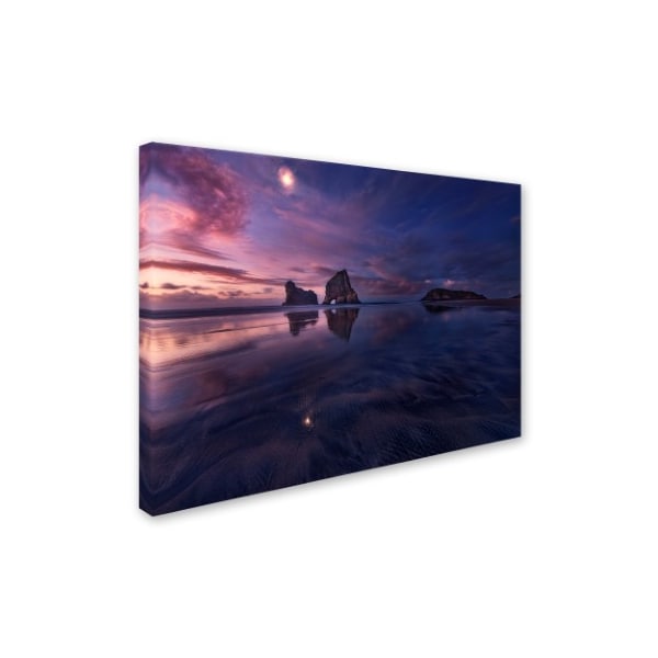 Yan Zhang 'Golden Bay When Night Falls' Canvas Art,35x47